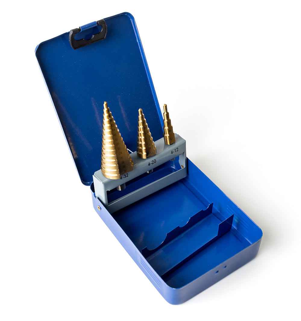 Stufenbohrer Set HSS-TiN 4-12 / 4-20 / 4-32 mm
