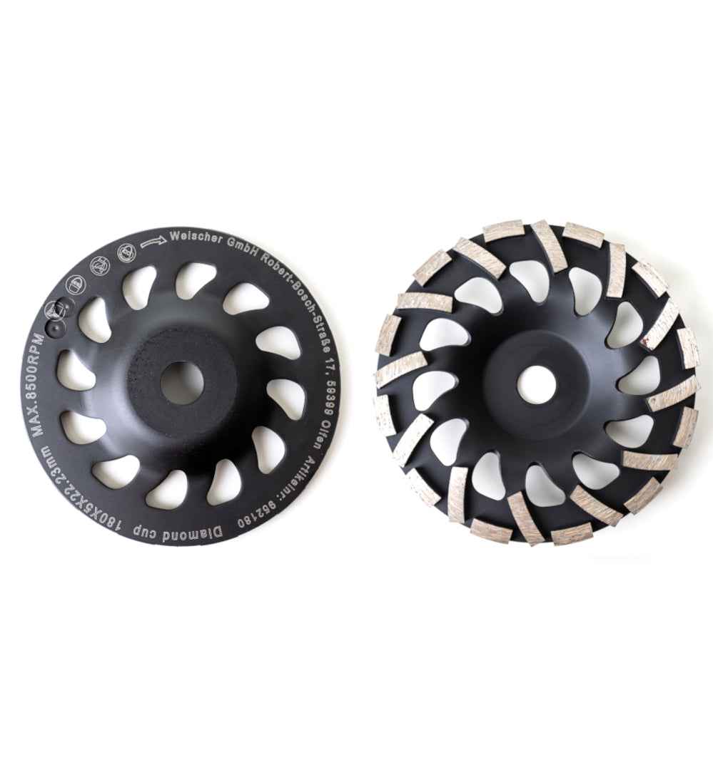 Sichel-Diamantschleiftopf 125 / 180 mm Durchmesser