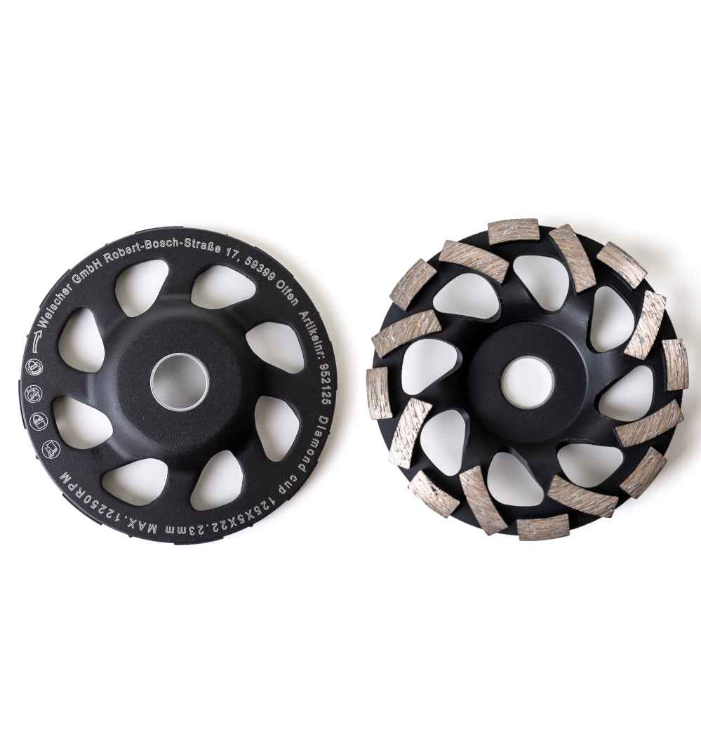 Sichel-Diamantschleiftopf 125 / 180 mm Durchmesser