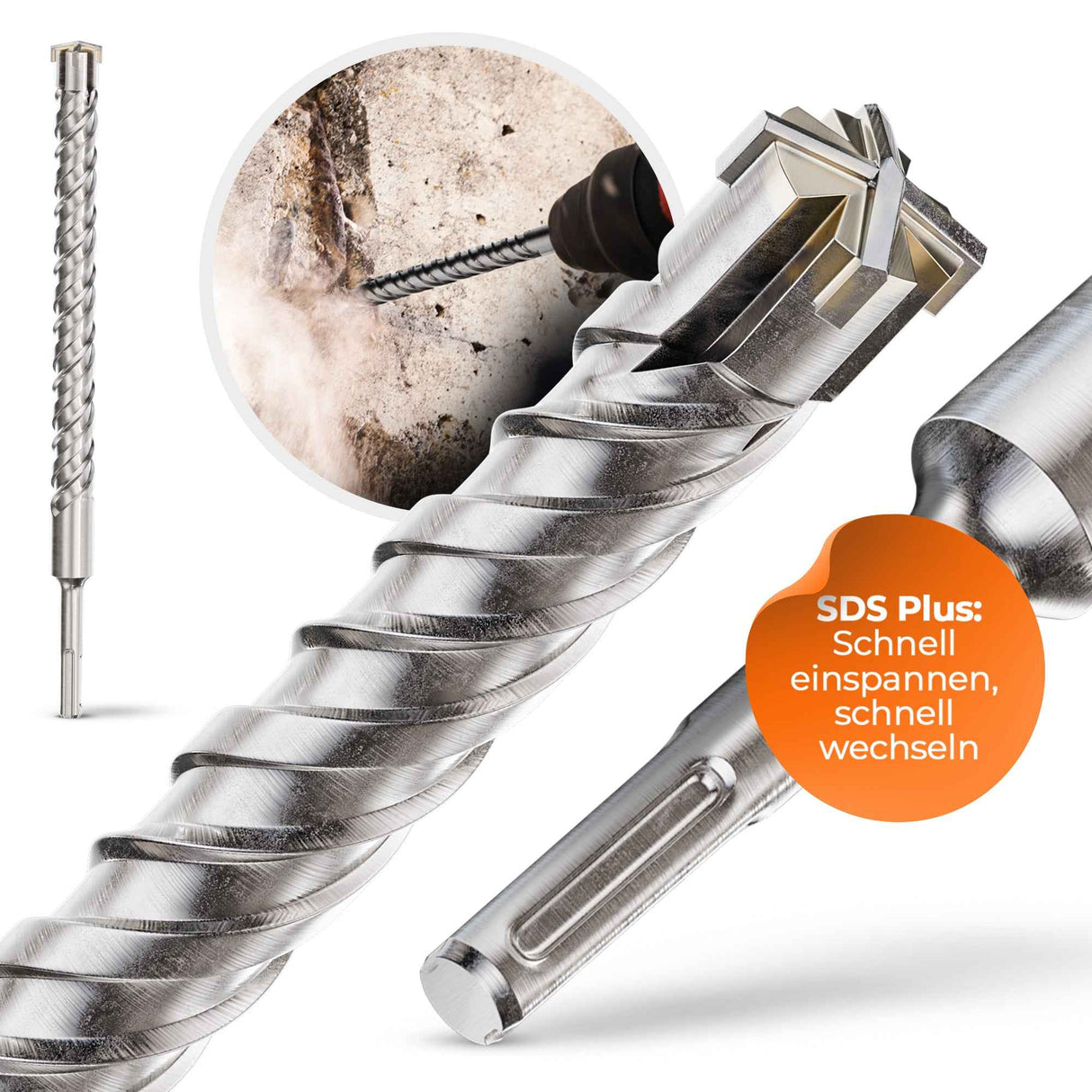 SDS Plus Bohrer mit Kreuzschneide und Doppelwendel