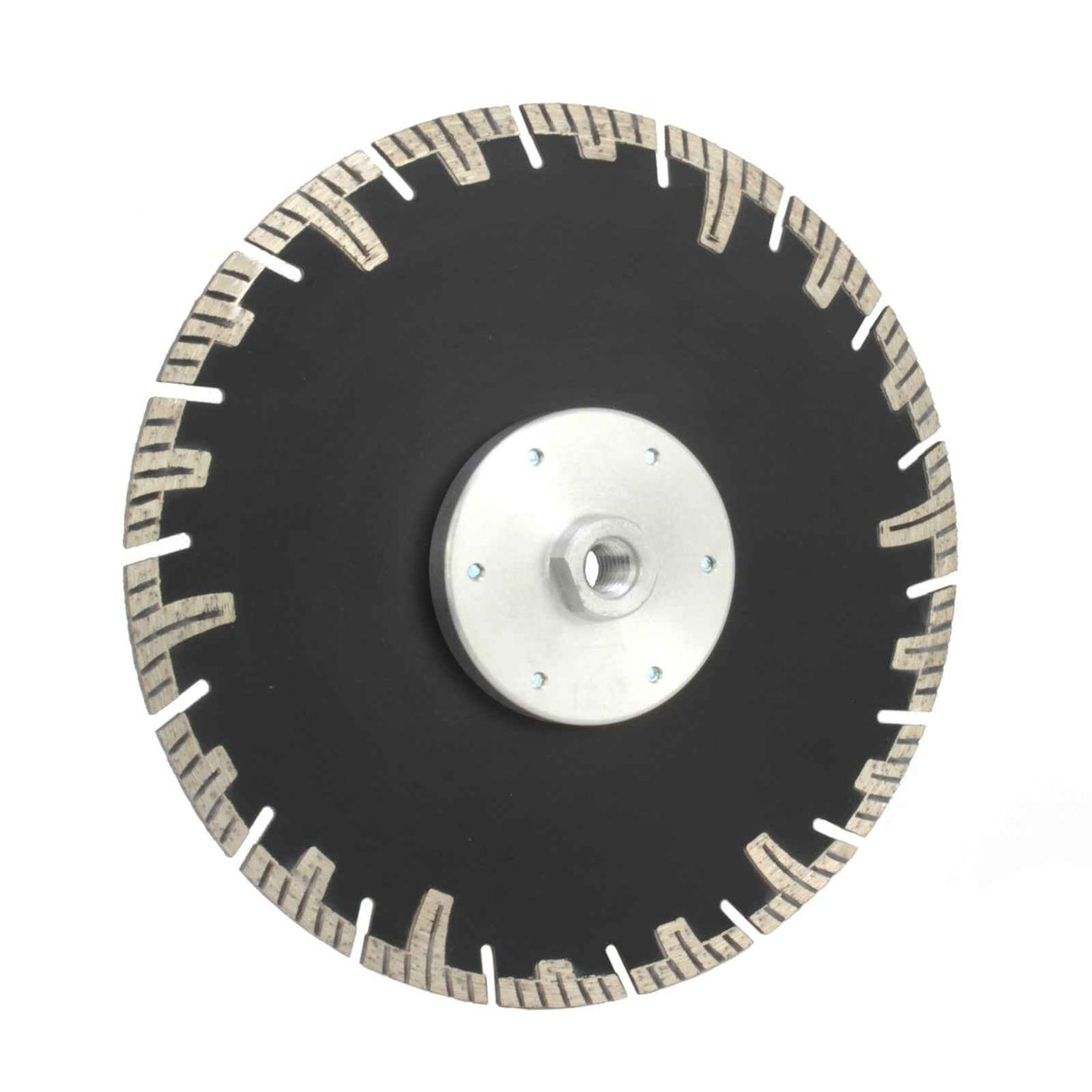 Diamanttrennscheibe 125 / 230 mm Durchmesser mit Turbo-Segmenten und Flansch M14