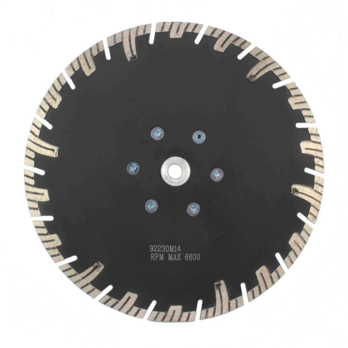 Diamanttrennscheibe 125 / 230 mm Durchmesser mit Turbo-Segmenten und Flansch M14