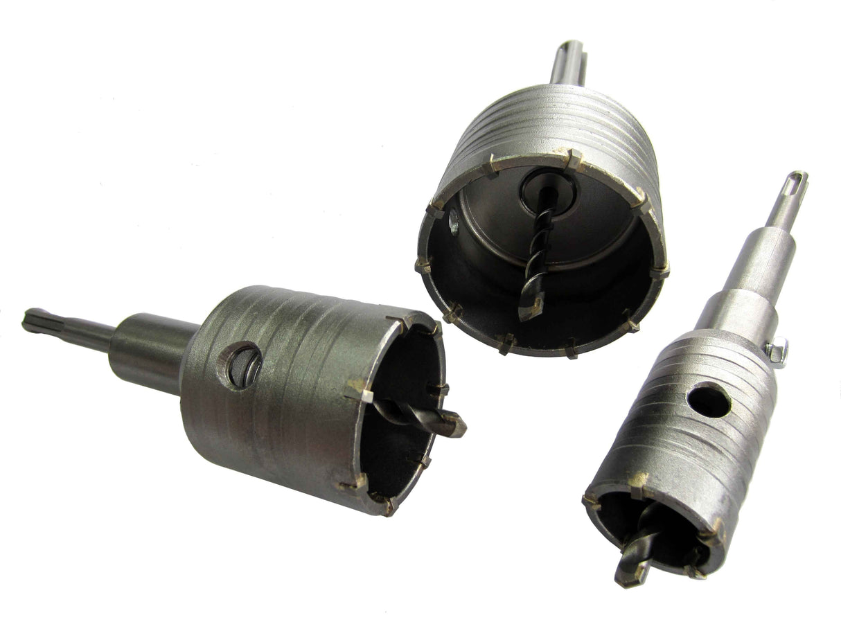 Bohrkrone für Bohrhammer Durchmesser 30 - 160 mm mit SDS-Max Aufnahmeschaft aus Hartmetall für harte Materialien.