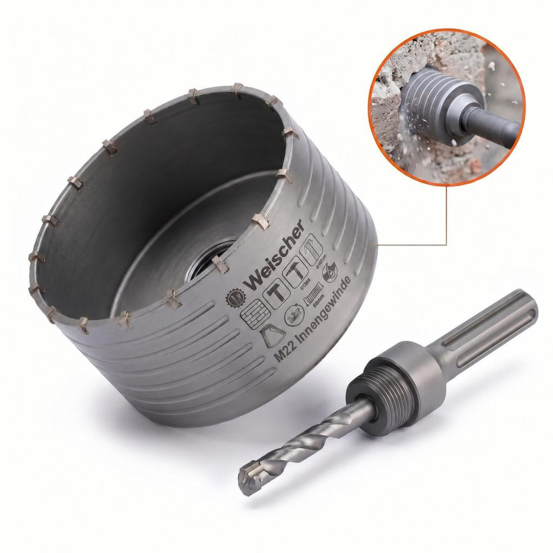 Percussion core bit for rotary hammers, diameter 30 - 160 mm, with SDS-Max shank