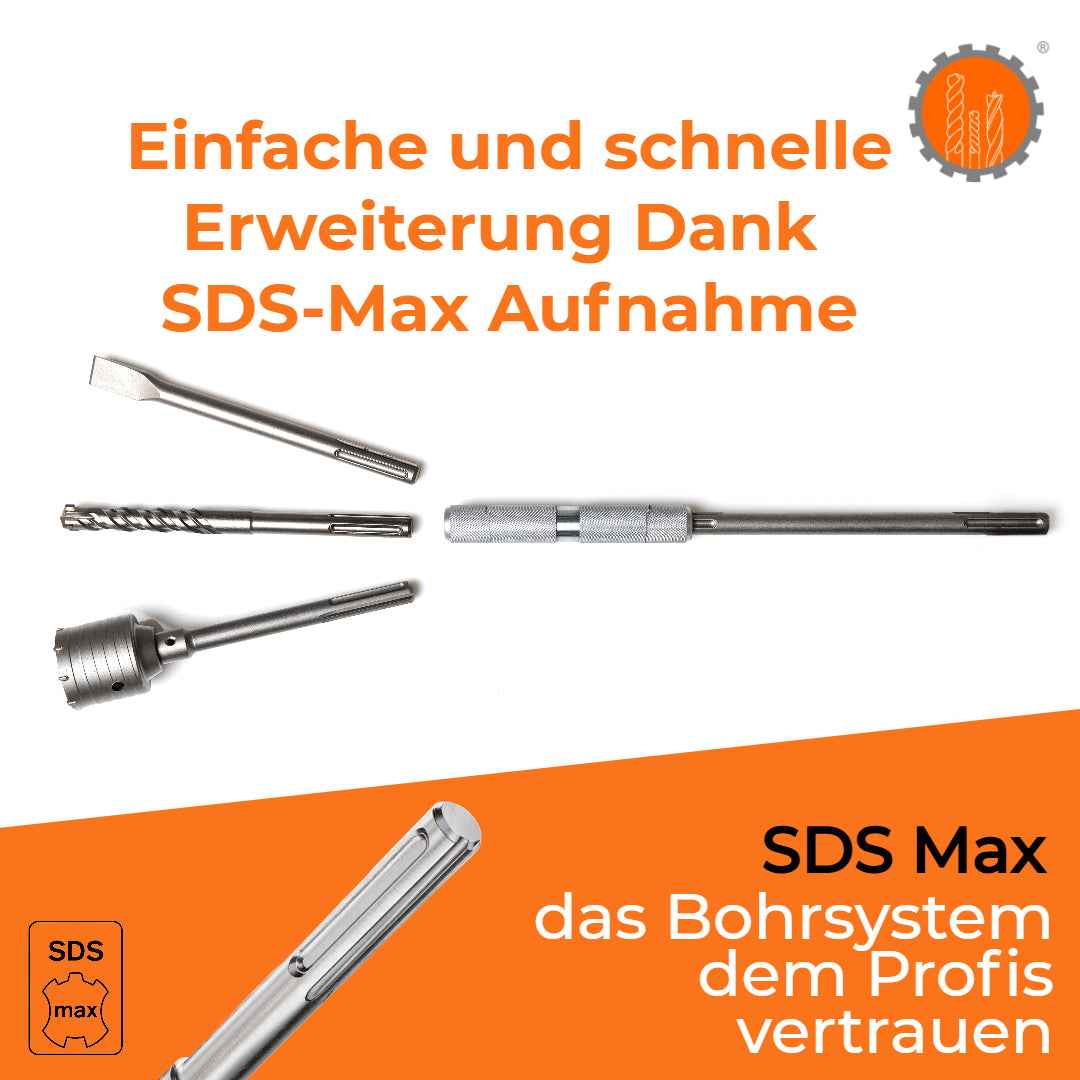 SDS Max auf SDS Max Adapter / Verbinder für Bohrverlängerungen