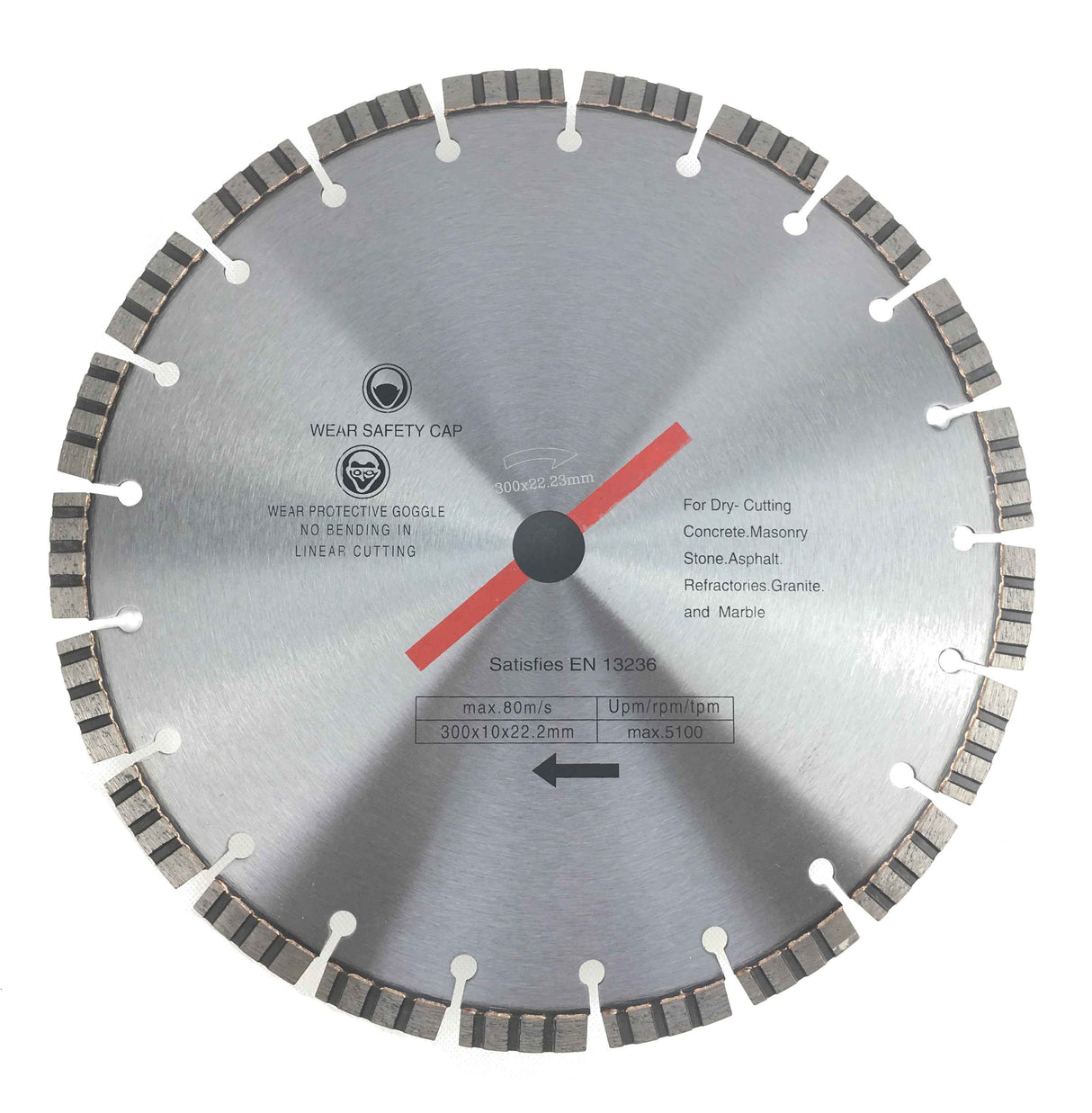 Diamanttrennscheibe Beton Turbo 125 / 230 / 300 / 350 mm Durchmessser mit verschiedenen Bohrungen