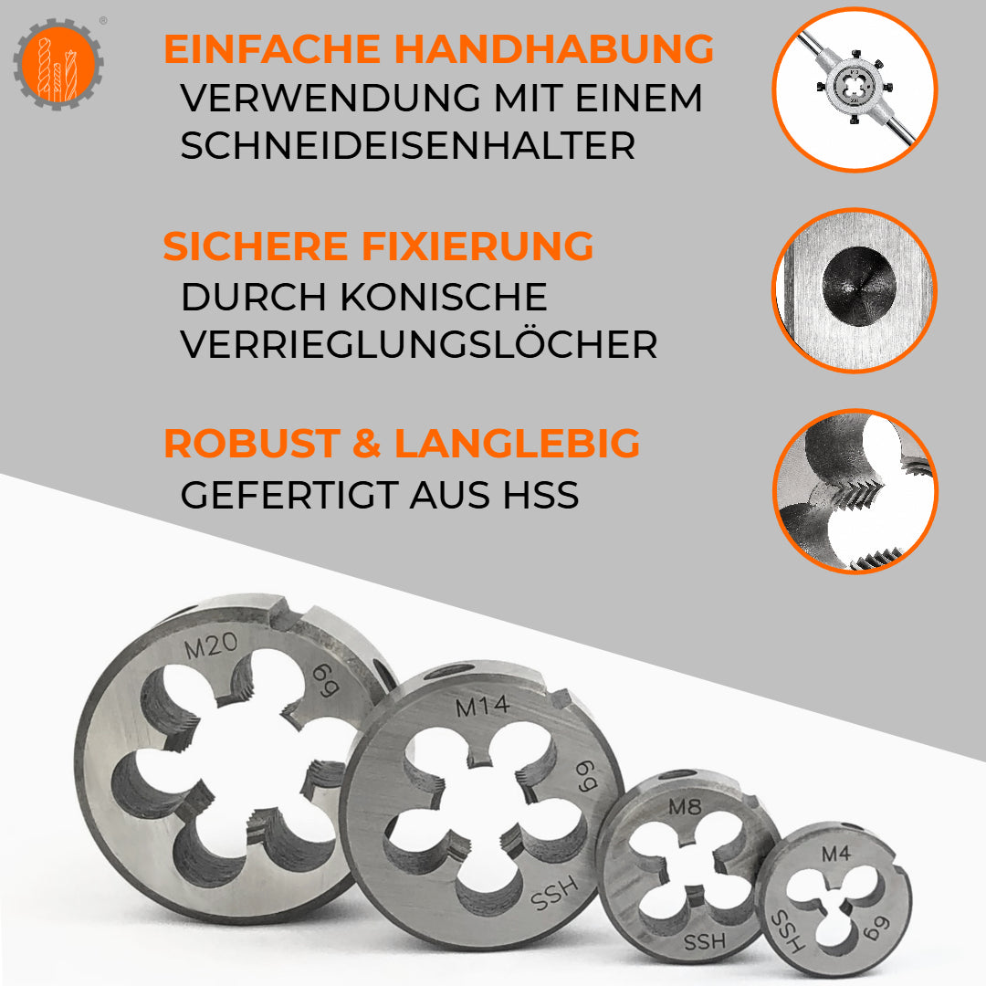 HSS Schneideisen / Außengewindeschneider M1 - M24