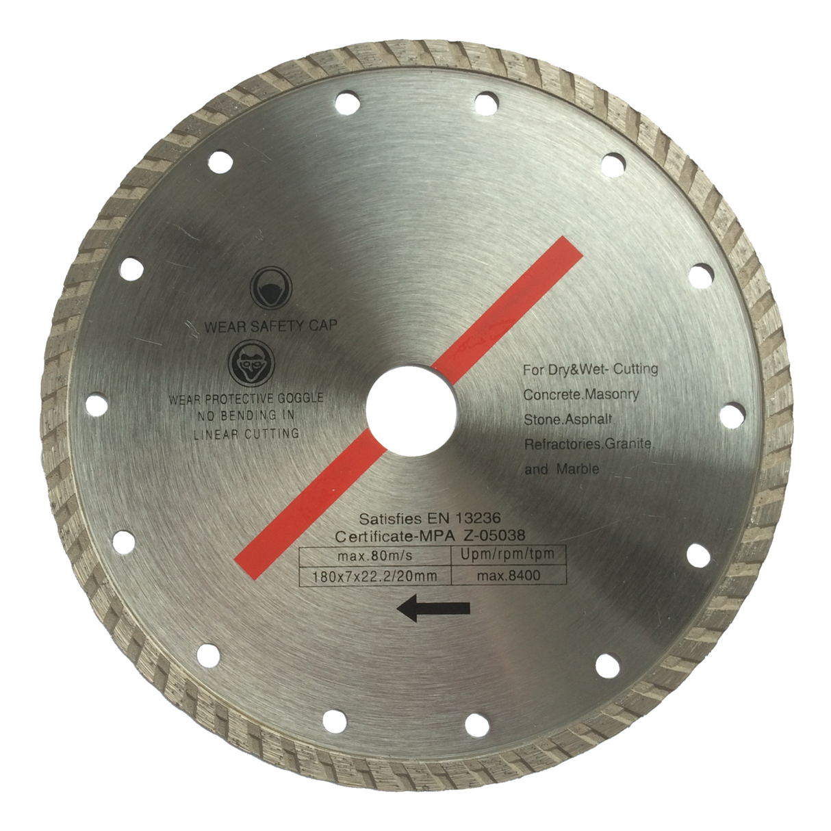 Diamanttrennscheibe Universal Turbo 110 - 230 mm Durchmessser mit 22,23 mm Bohrung