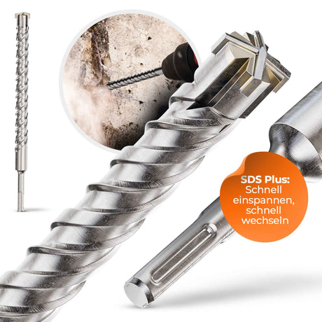 SDS Plus Bohrer mit Kreuzschneide und Doppelwendel