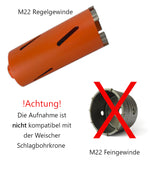 Verlängerung M22 auf SDS Plus / SDS Max für Diamantbohrkronen