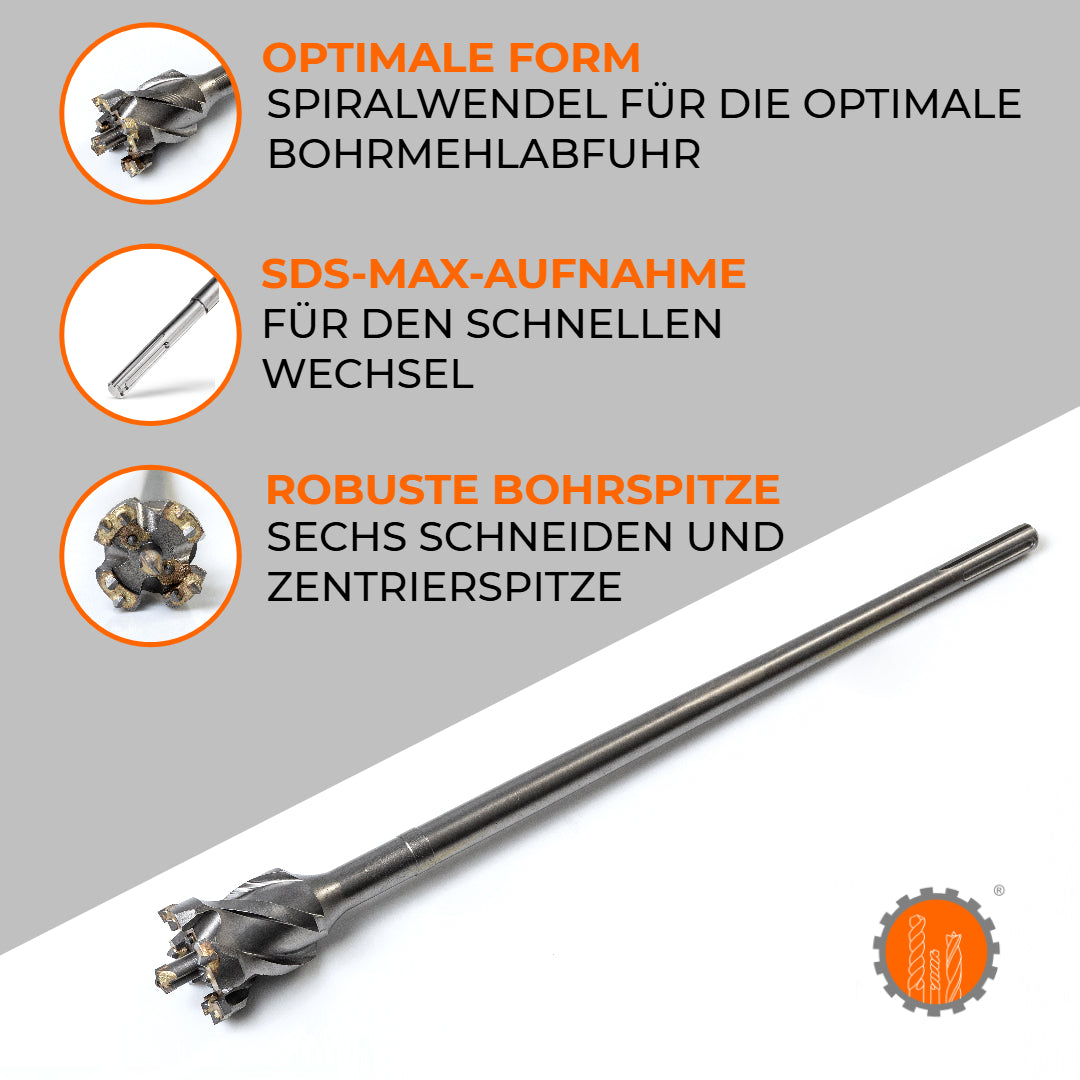 SDS Max Durchbruchbohrer Durchmesser 50 - 80 mm / Länge 600 und 1000 mm