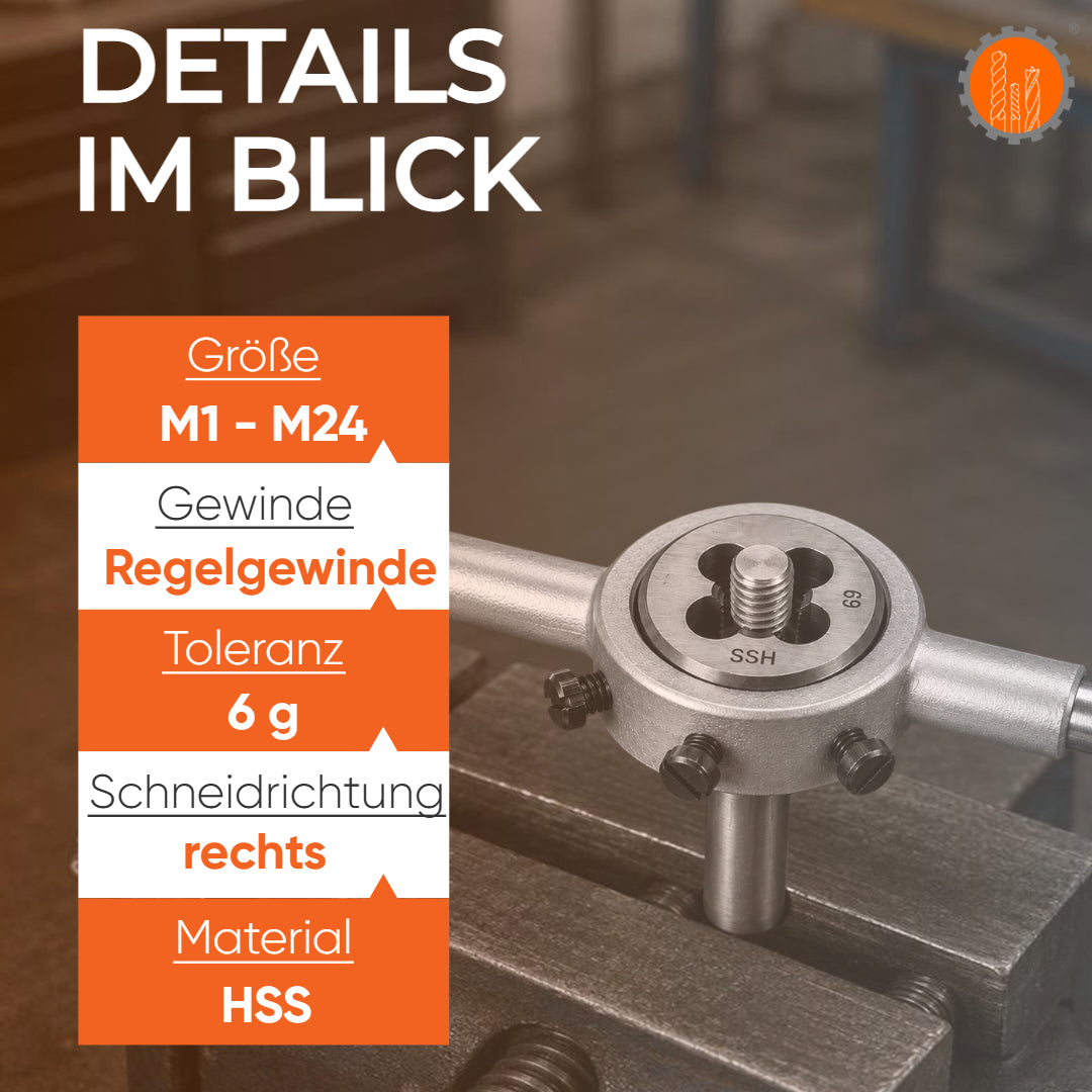 HSS Schneideisen / Außengewindeschneider M1 - M24